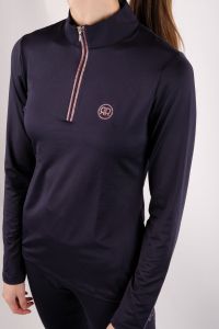 Montar Polo with pink binding - navy 